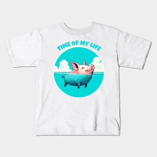 Time of My Life | Swimming Pig of the Bahamas Floating in the Sea | Piglet | Travel | Animal | Cruise | Vacation | Beach | Summer Kids T-Shirt